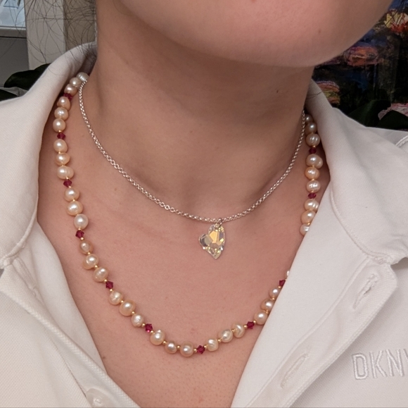 Freshwater Pearl Swarovski Necklace - Picture 11 of 12